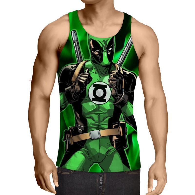 Green Lantern 3D Printed Deadpool Tank Top