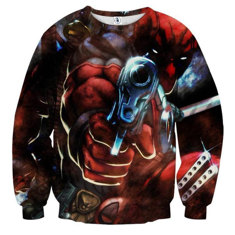 Deadpool Gunpoint 3D Printed Sweatshirt
