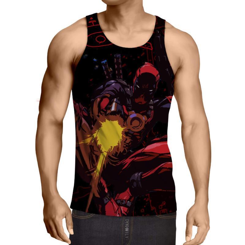 Guns 3D Printed Deadpool Tank Top