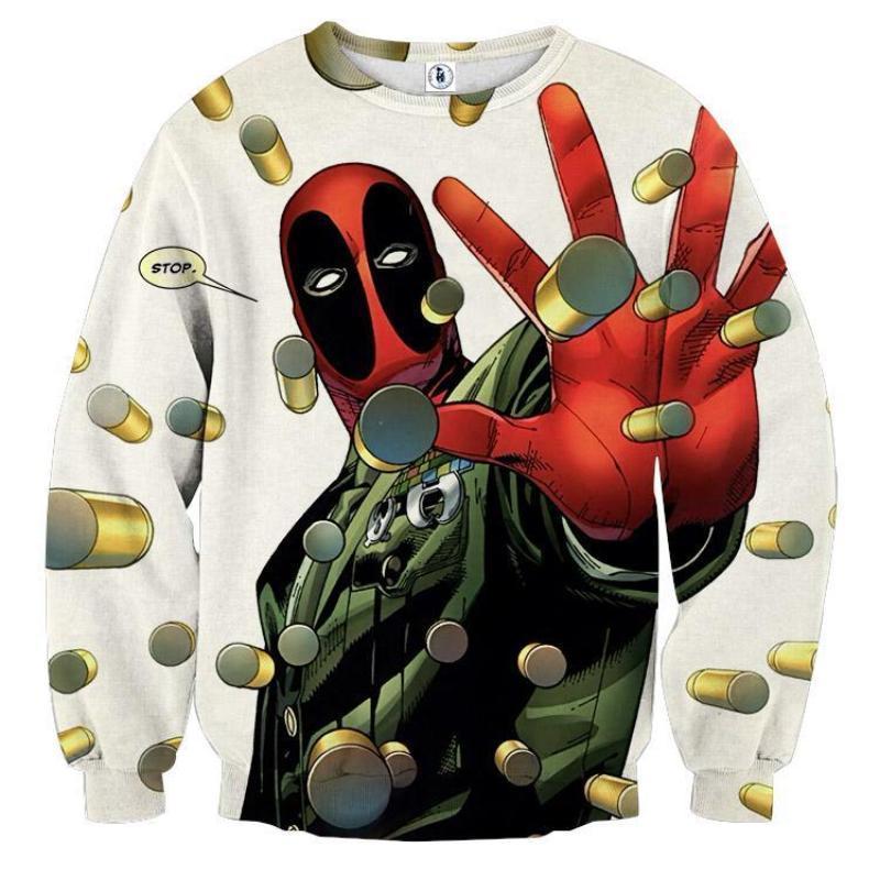 Matrix Style Funny 3D Printed Deadpool Sweatshirt