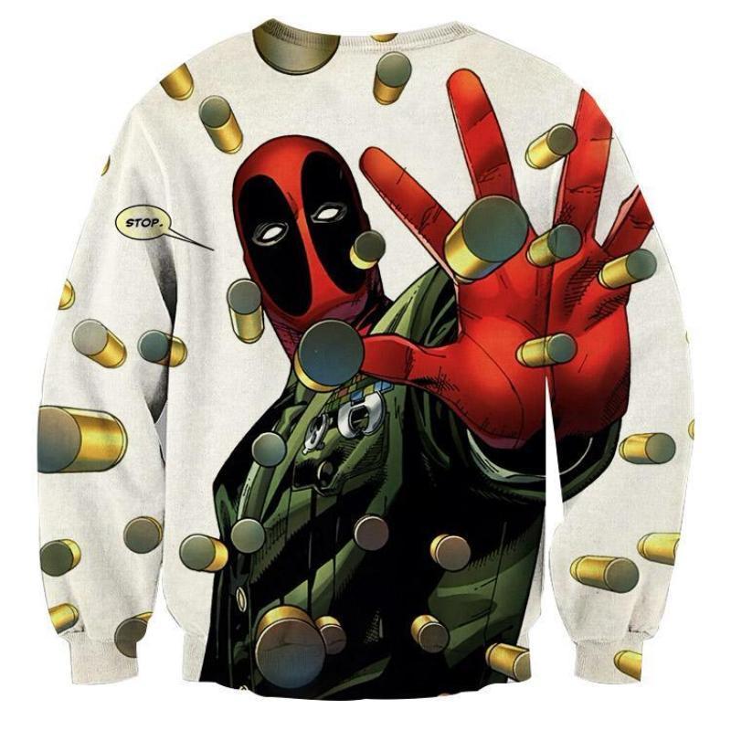 Matrix Style Funny 3D Printed Deadpool Sweatshirt