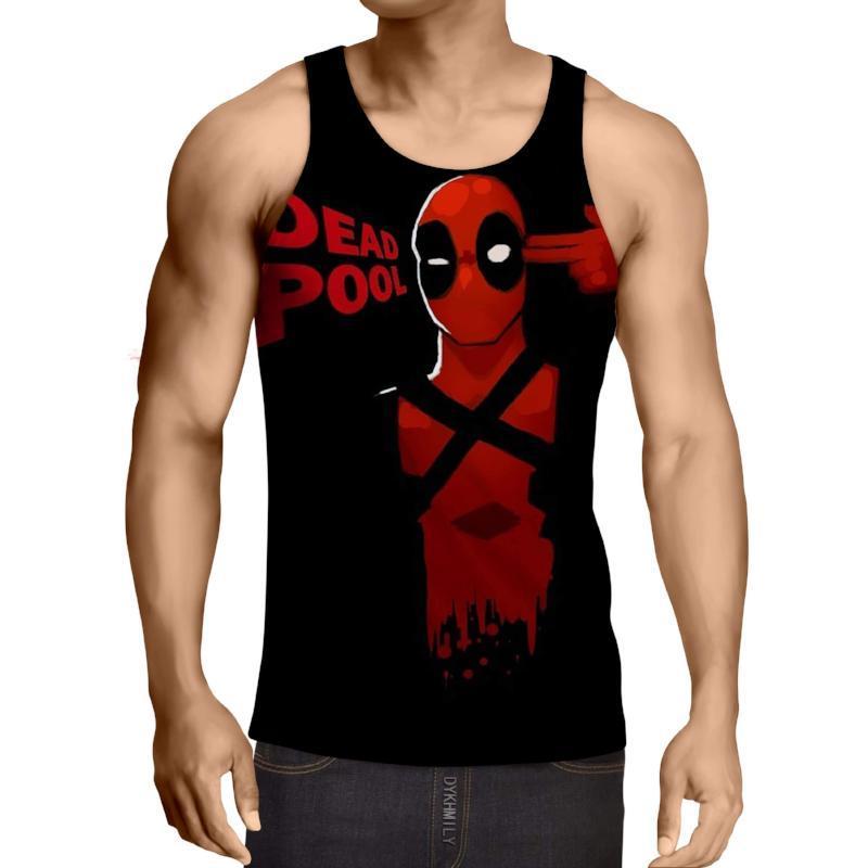 Deadpool Red & Black 3D Printed Tank Top