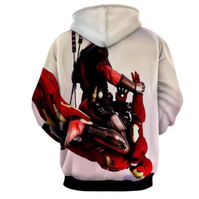 Deadpool Riding Iron Man Hoodie