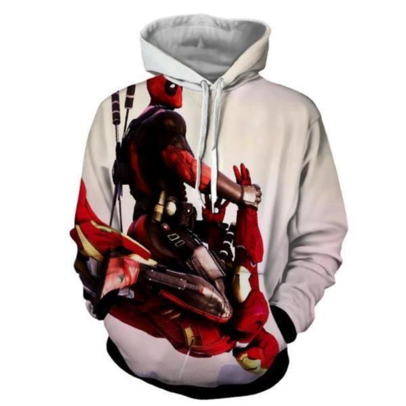 Deadpool Riding Iron Man Hoodie