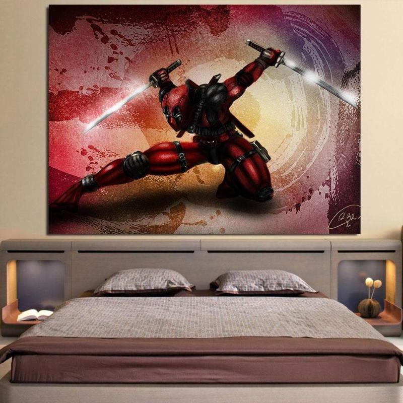Sword 3D Printed Deadpool Wall Canvas