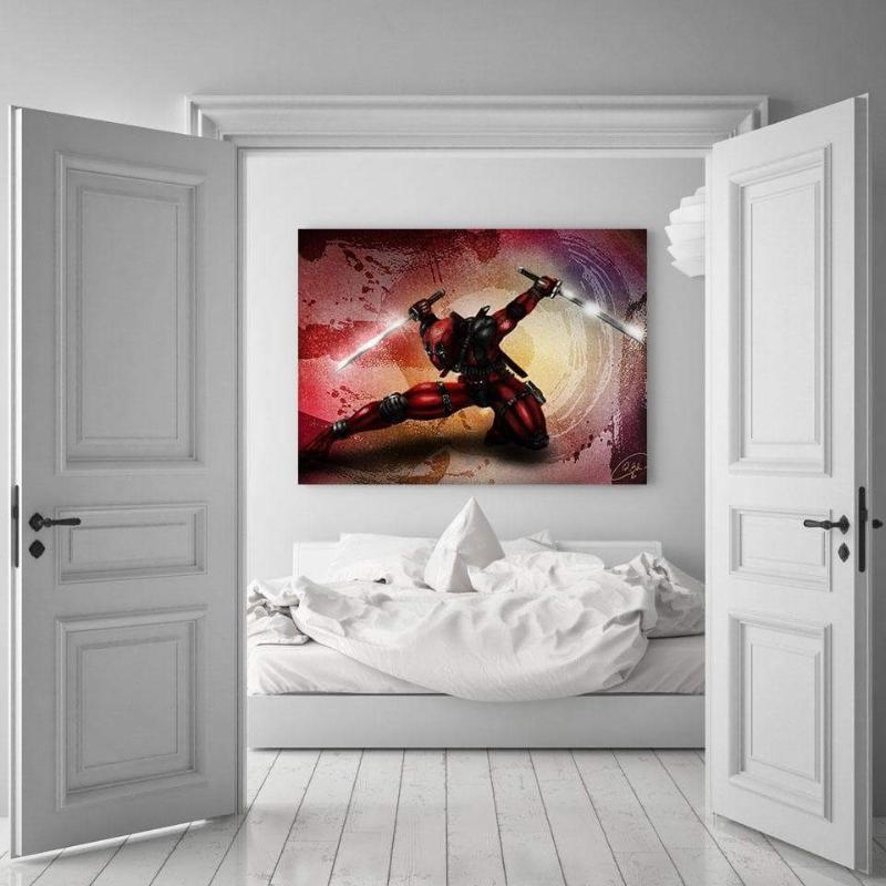 Sword 3D Printed Deadpool Wall Canvas
