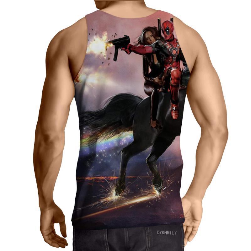 Unicorn Funny 3D Printed Deadpool Tank Top