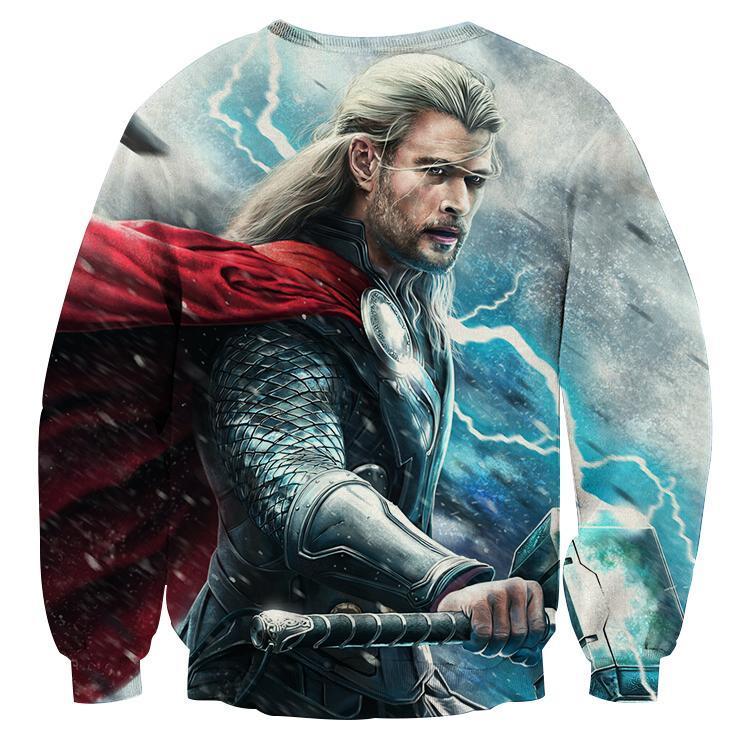 Electrifying Thor Crewneck 3D Printed Thor Sweatshirts