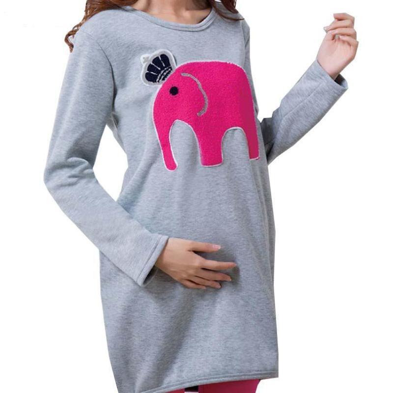 Elephant Embroidered Cute Maternity Tunic