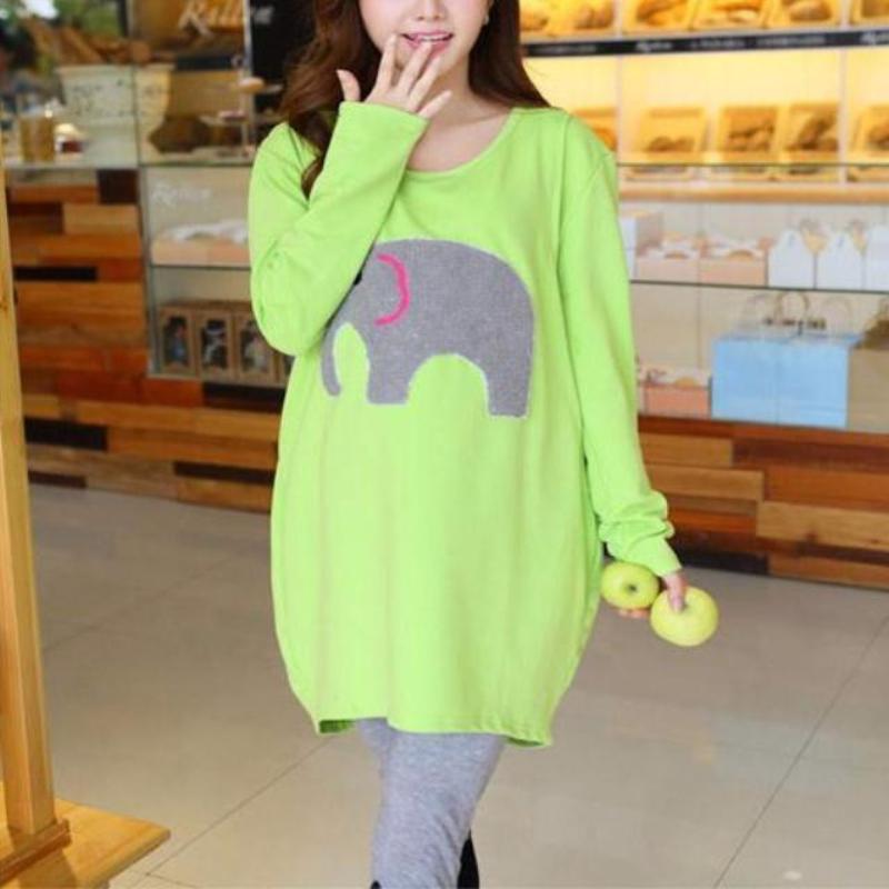 Elephant Embroidered Cute Maternity Tunic