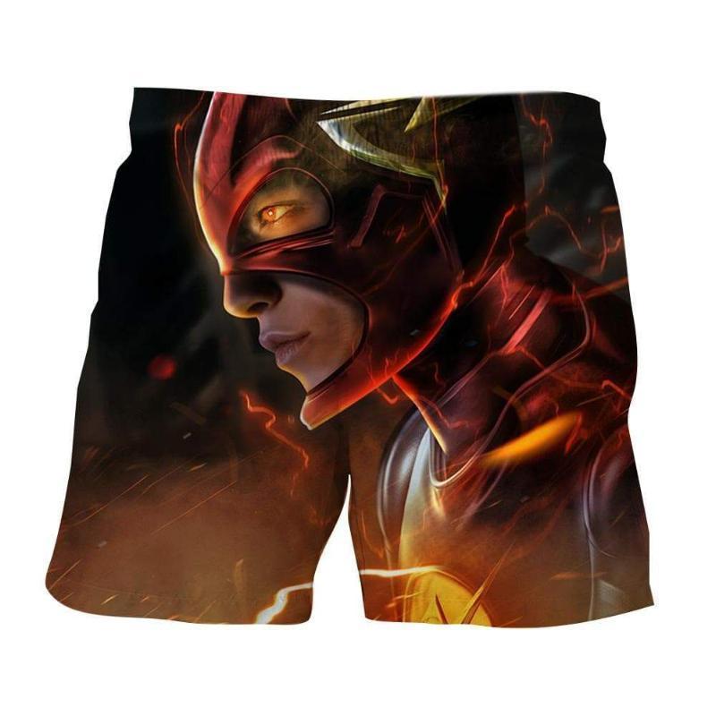Orange Black 3D Printed The Flash Shorts