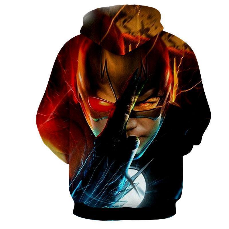 Red Blue 3D Printed Flash Hoodie