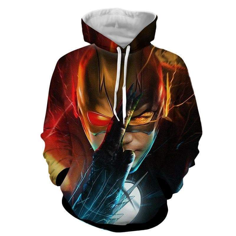 Red Blue 3D Printed Flash Hoodie