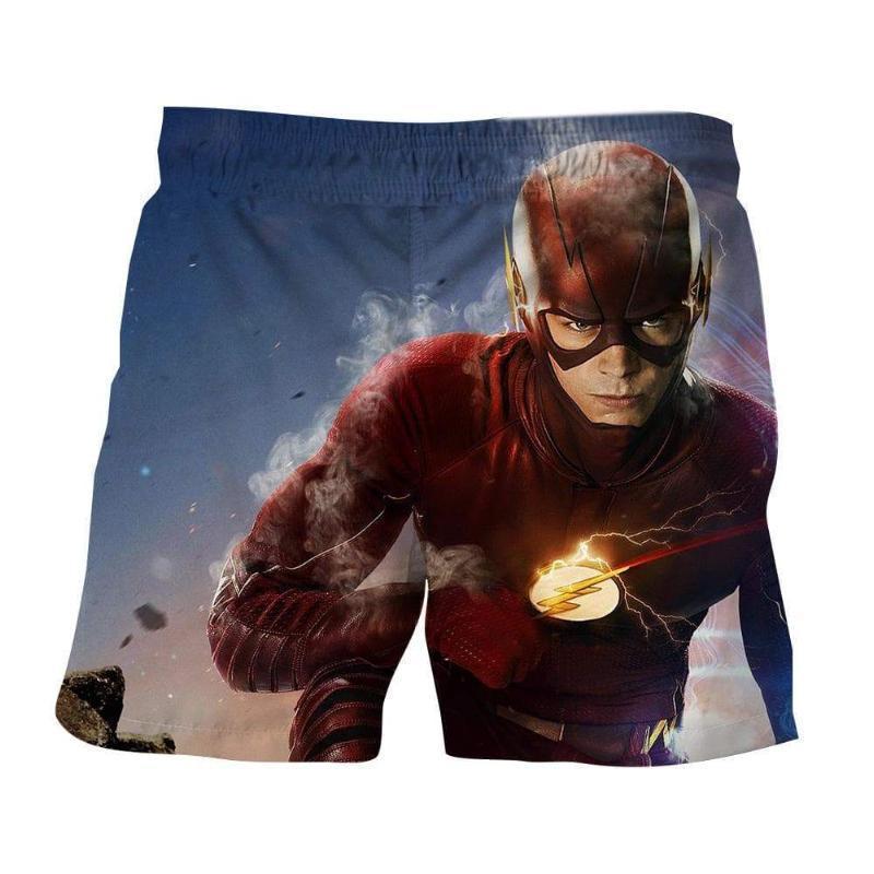 Flash Red Blue 3D Printed Shorts