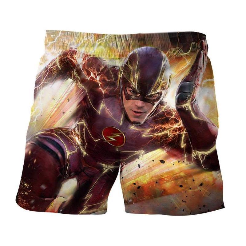 Flash Red Orange 3D Printed Shorts