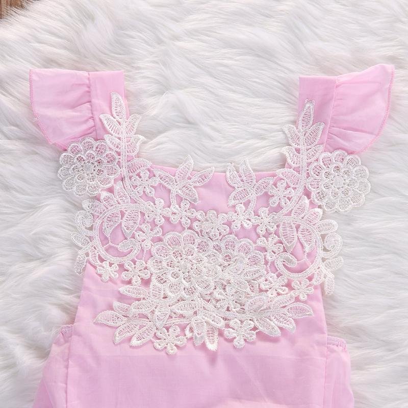 Floral Lace Jumpsuit For Baby Girls