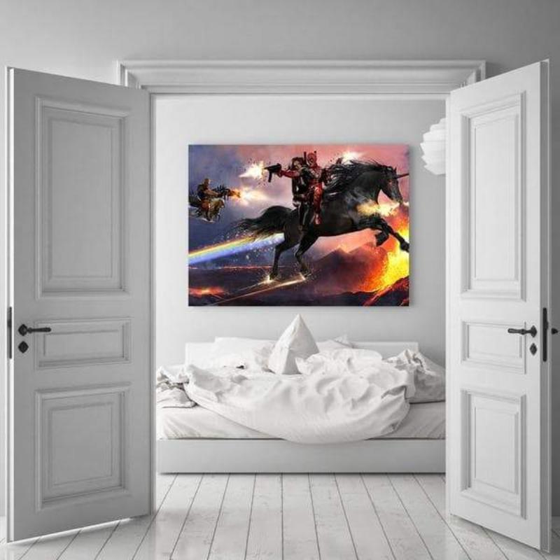 Funny Deadpool Unicorn Deadpool Wall Canvas