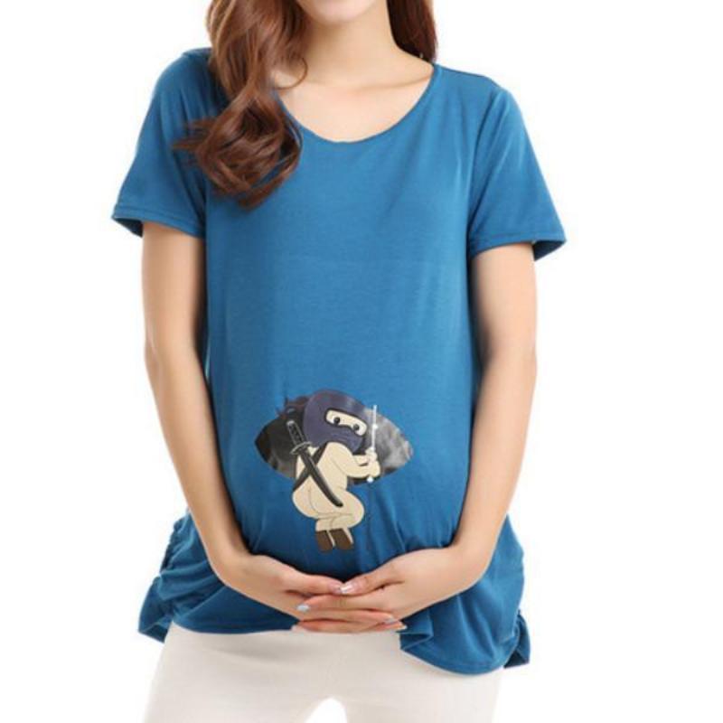 Funny Ninja Print Maternity T Shirt