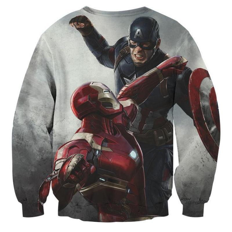 Genii 3D Printed Captain America Sweatshirt