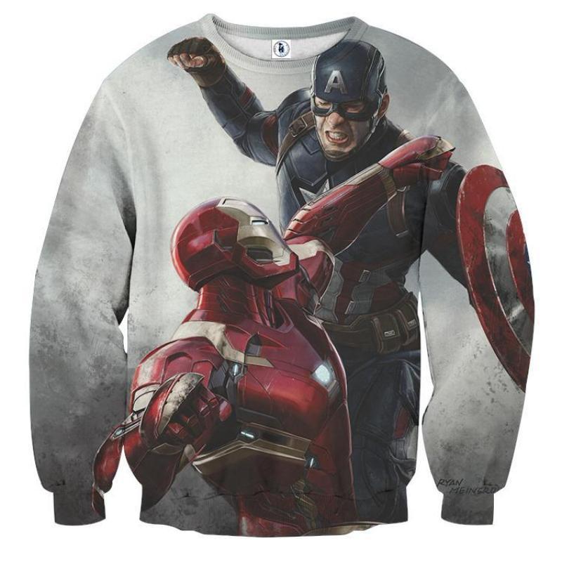 Genii 3D Printed Captain America Sweatshirt