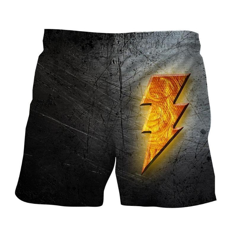 Grey Shazam Bolt 3D Printed Shazam Shorts