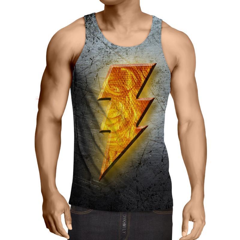 Shazam Grey Bolt 3D Printed Shazam Tank Top