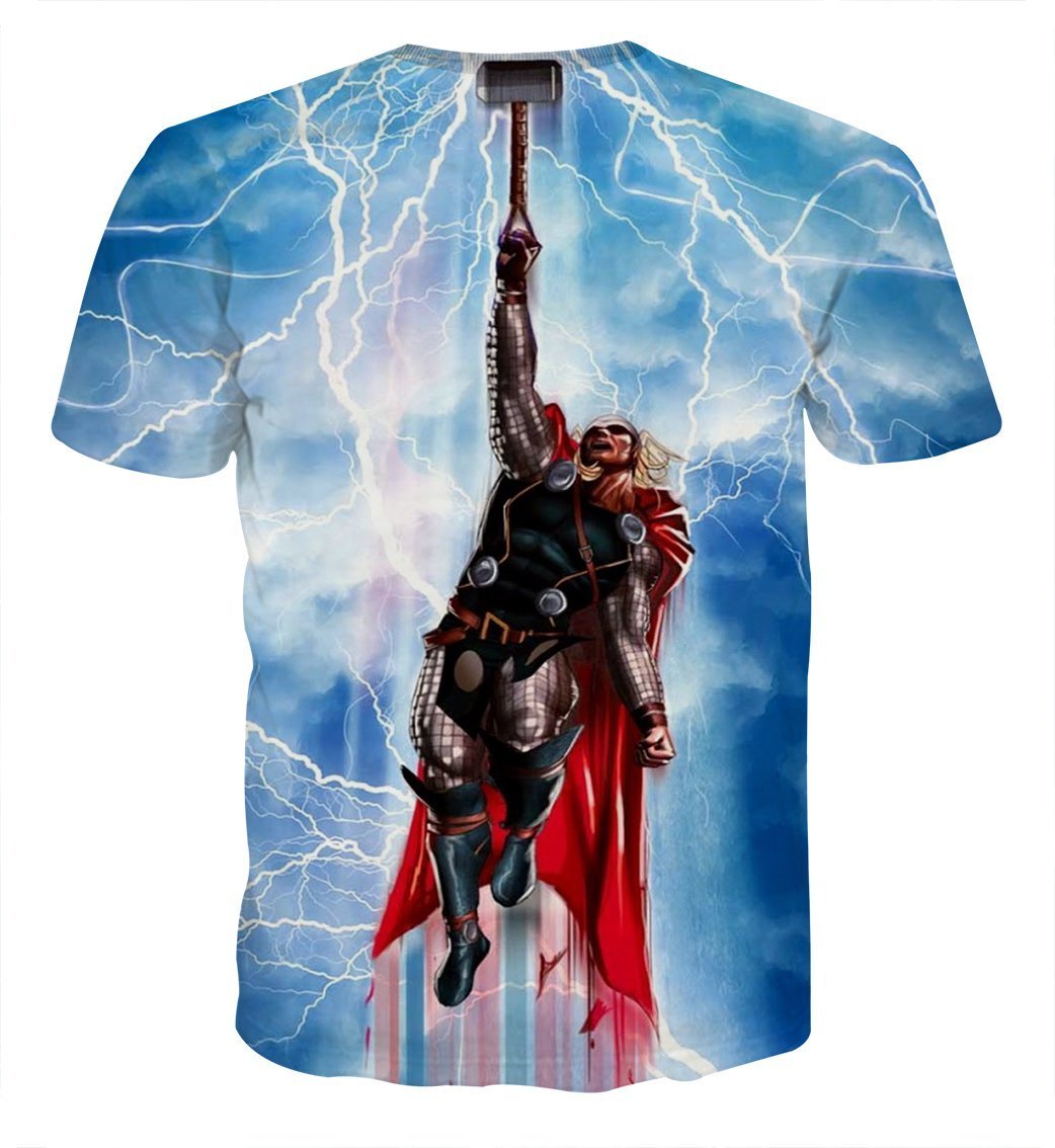 Thor Hammer Up 3D Printed Thor T Shirt