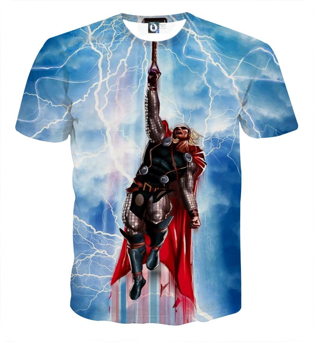 Thor Hammer Up 3D Printed Thor T Shirt