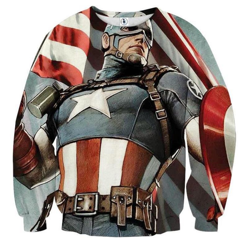 Humongous 3D Printed Captain America Sweatshirt