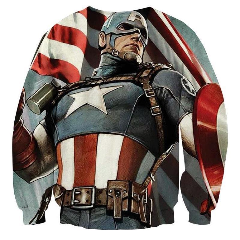 Humongous 3D Printed Captain America Sweatshirt
