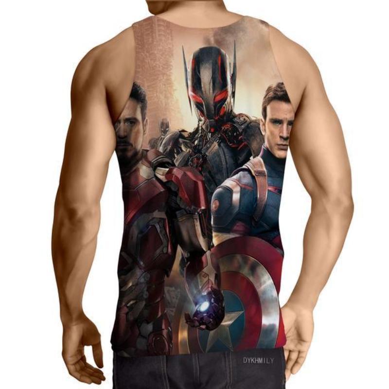 Iron Man Avengers Captain America 3D Printed Tank Top