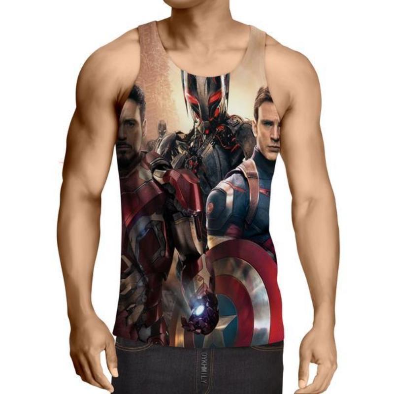 Iron Man Avengers Captain America 3D Printed Tank Top
