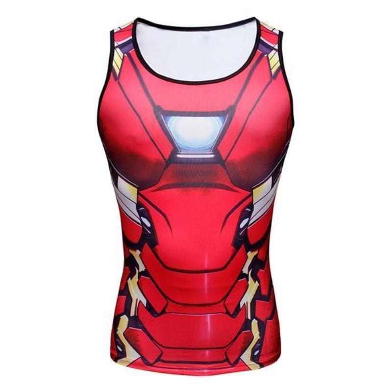 Iron Man 3D Printed Vintage Iron Man Tank Top