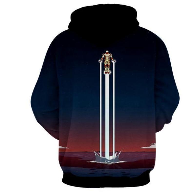 Iron Man Blue 3D Printed Iron Man Hoodie