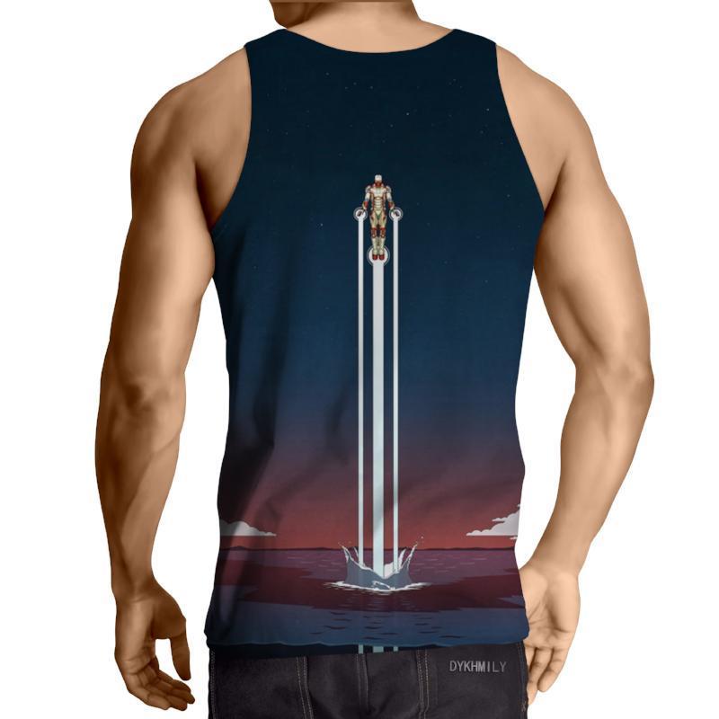 Iron Man Blue 3D Printed Iron Man Tank Top