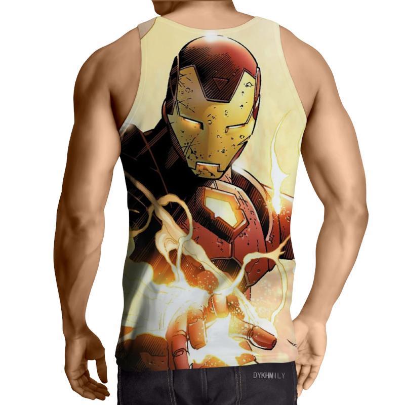 Iron Man Comic White 3D Printed Iron Man Tank Top