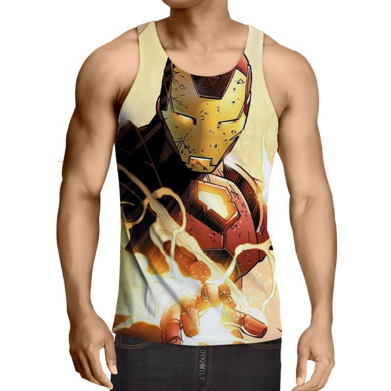 Iron Man Comic White 3D Printed Iron Man Tank Top