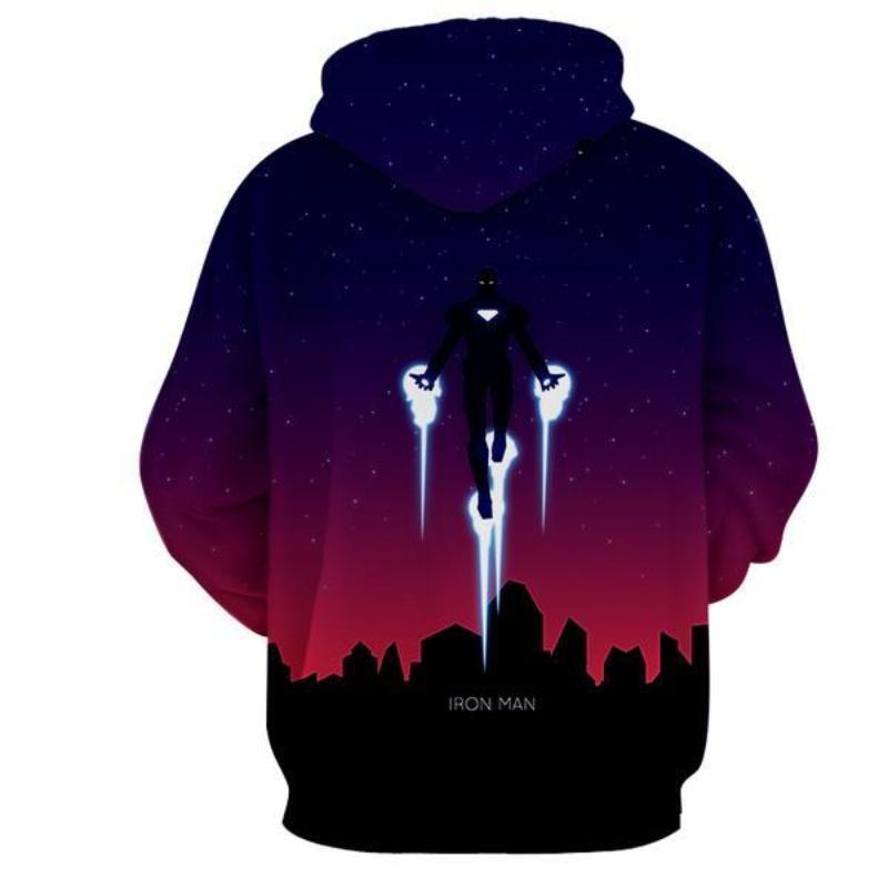 Iron Man Night Style 3D Printed Iron Man Hoodie