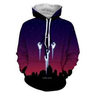 Iron Man Night Style 3D Printed Iron Man Hoodie