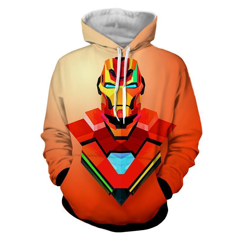 Iron Man Orange 3D Printed Iron Man Hoodie