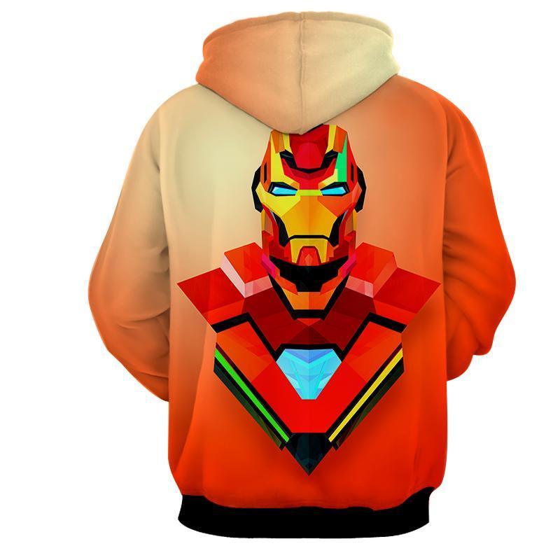 Iron Man Orange 3D Printed Iron Man Hoodie