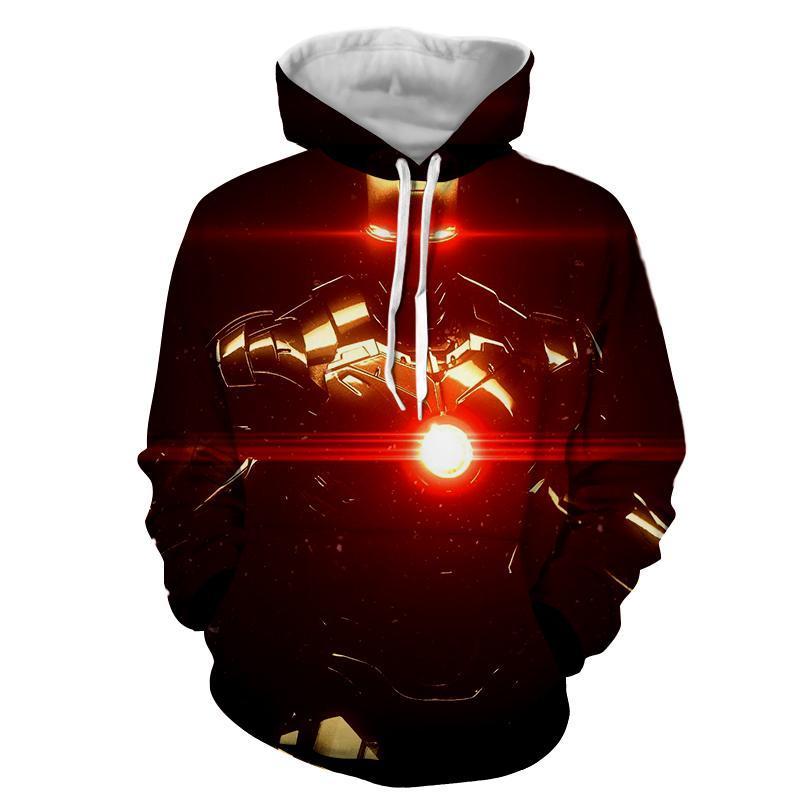 Red & Black 3D Printed Iron Man Sweatshirt