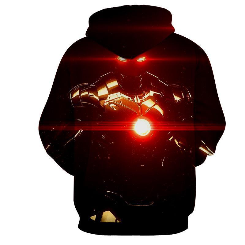 Red & Black 3D Printed Iron Man Sweatshirt