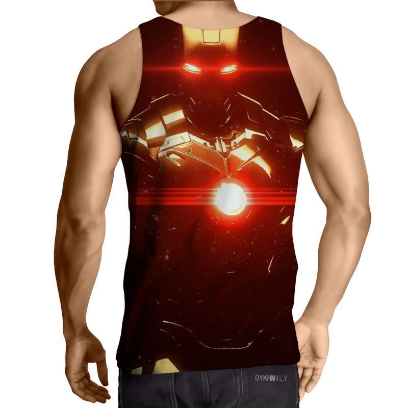 Iron Man Red Black 3D Printed Iron Man Tank Top