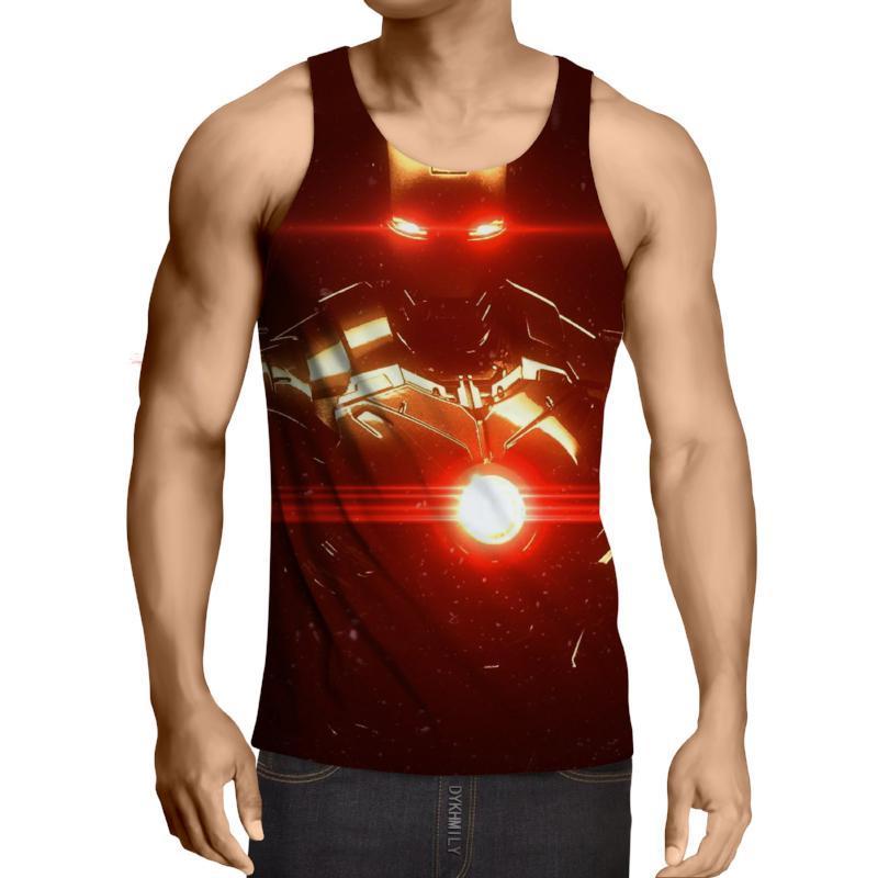 Iron Man Red Black 3D Printed Iron Man Tank Top