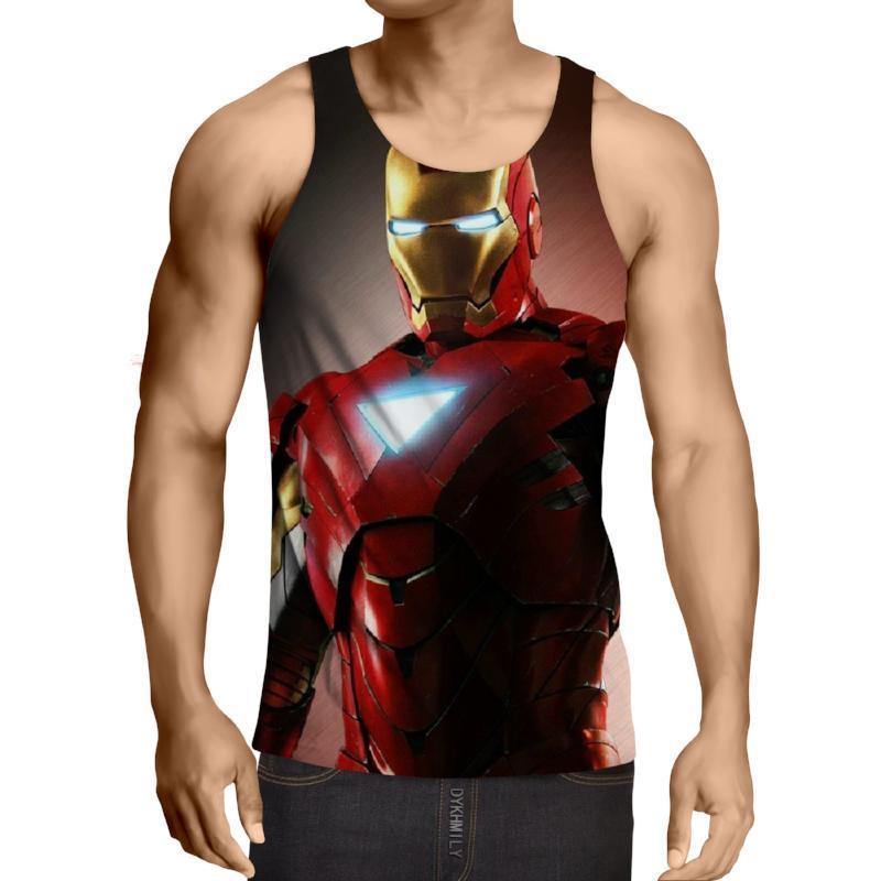 Iron Man Red Brown 3D Printed Iron Man Tank Top