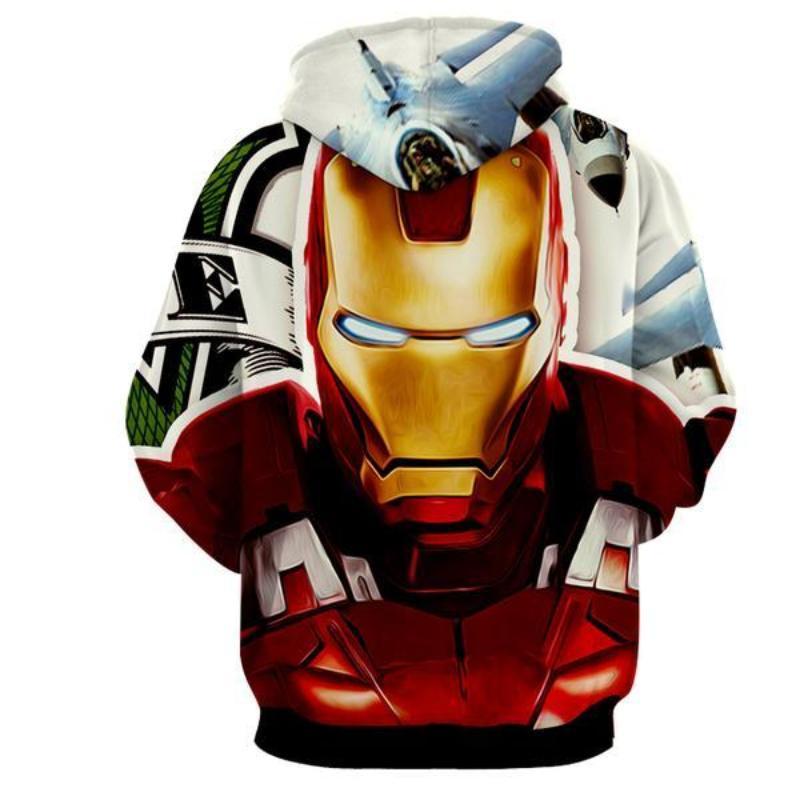 Iron Man Red White 3D Printed Iron Man Hoodie
