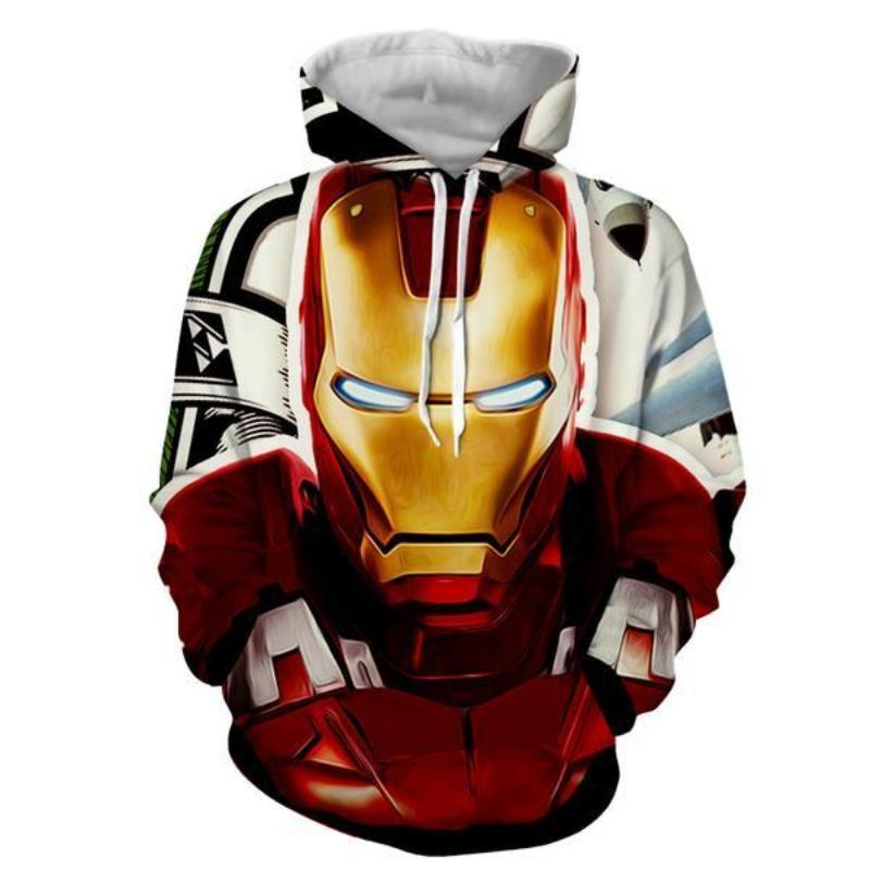 Iron Man Red White 3D Printed Iron Man Hoodie