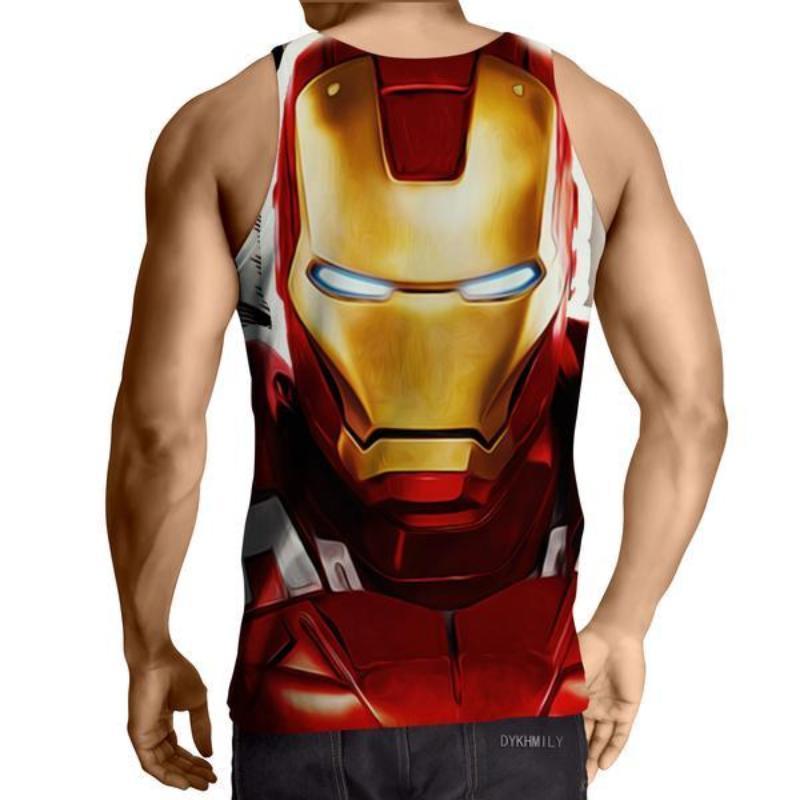 Iron Man Red & Yellow 3D Printed Iron Man Tank Top