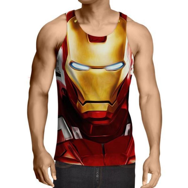 Iron Man Red & Yellow 3D Printed Iron Man Tank Top